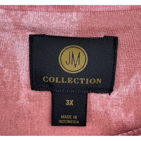 JM Collection Womens 3X Pink Floral Tunic Top With Blue & Red Flowers Rayon/Span - Picture 5 of 7